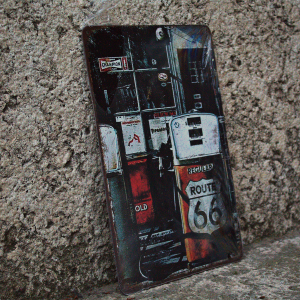 Route 66 Gas Pump decorative license plate