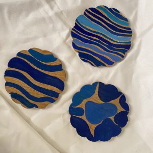 Blue coasters set.