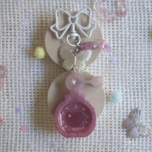 Pink perfume keychain