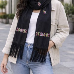 Hand embroidery scarf