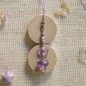 Purple heart phone charm